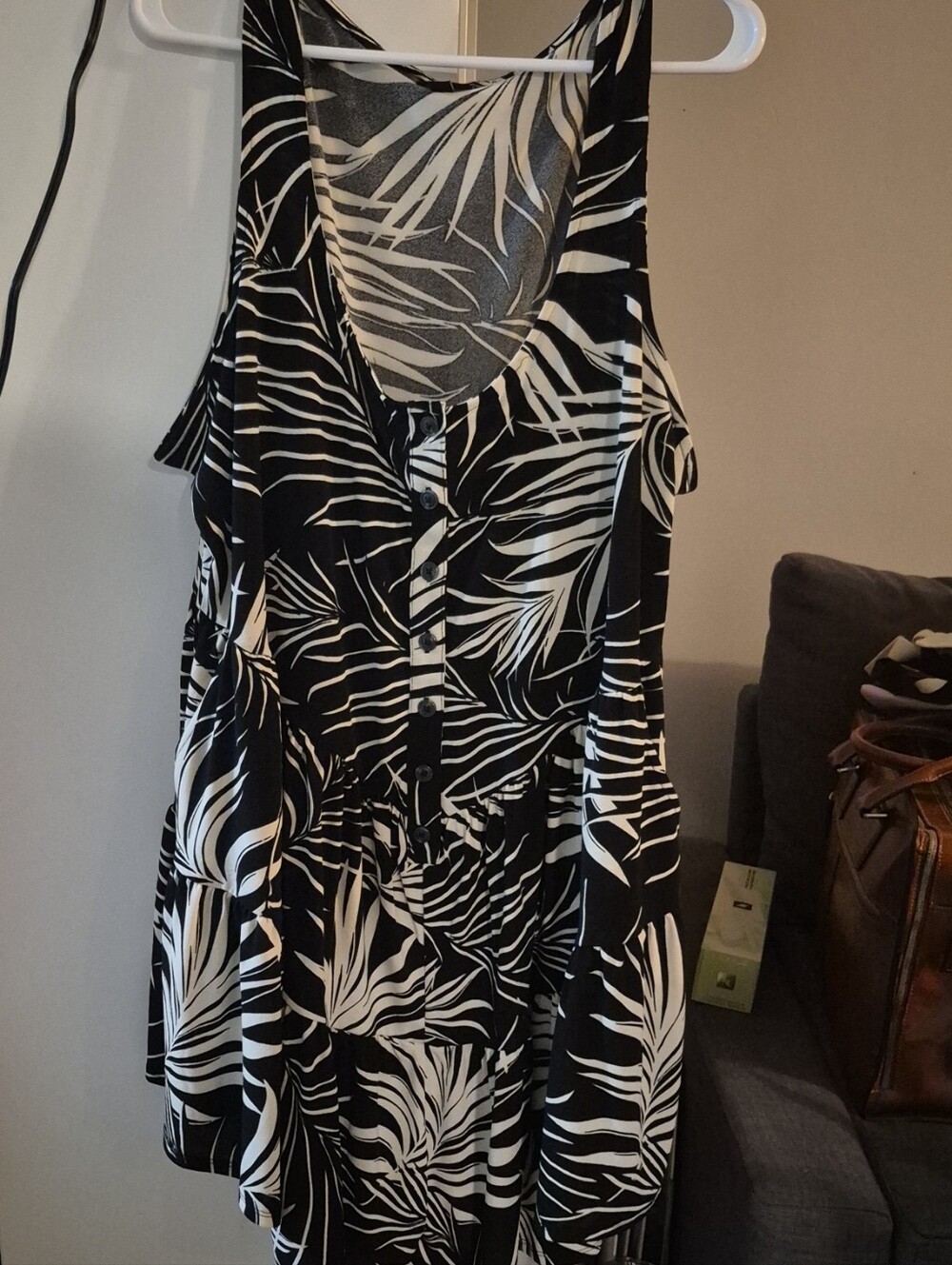 Torrid Black and White Tropical Print Dress